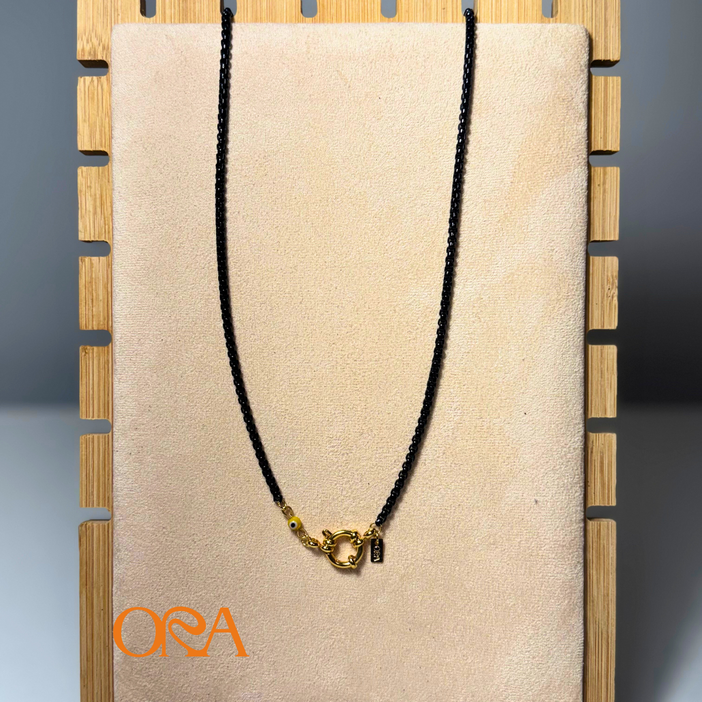 Box Chain Necklace in Black