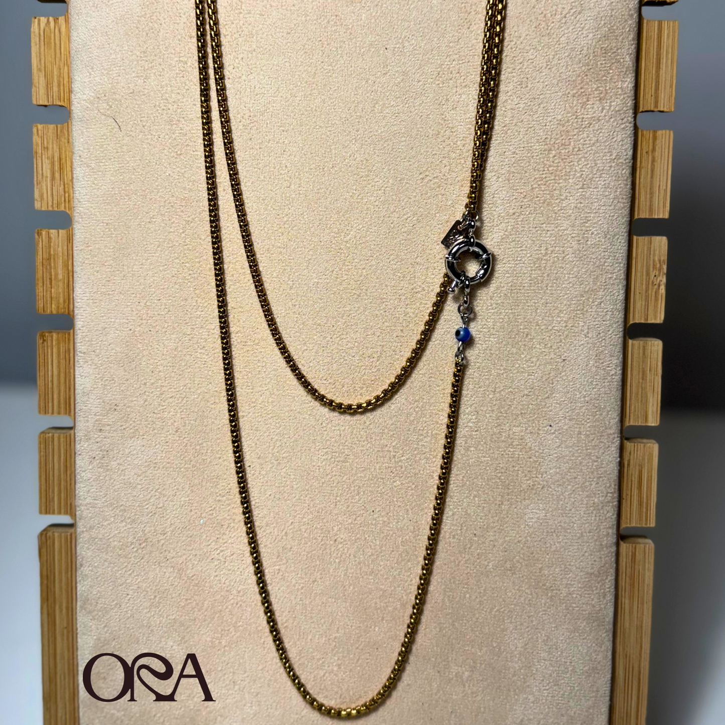 Box Chain Necklace in Gold