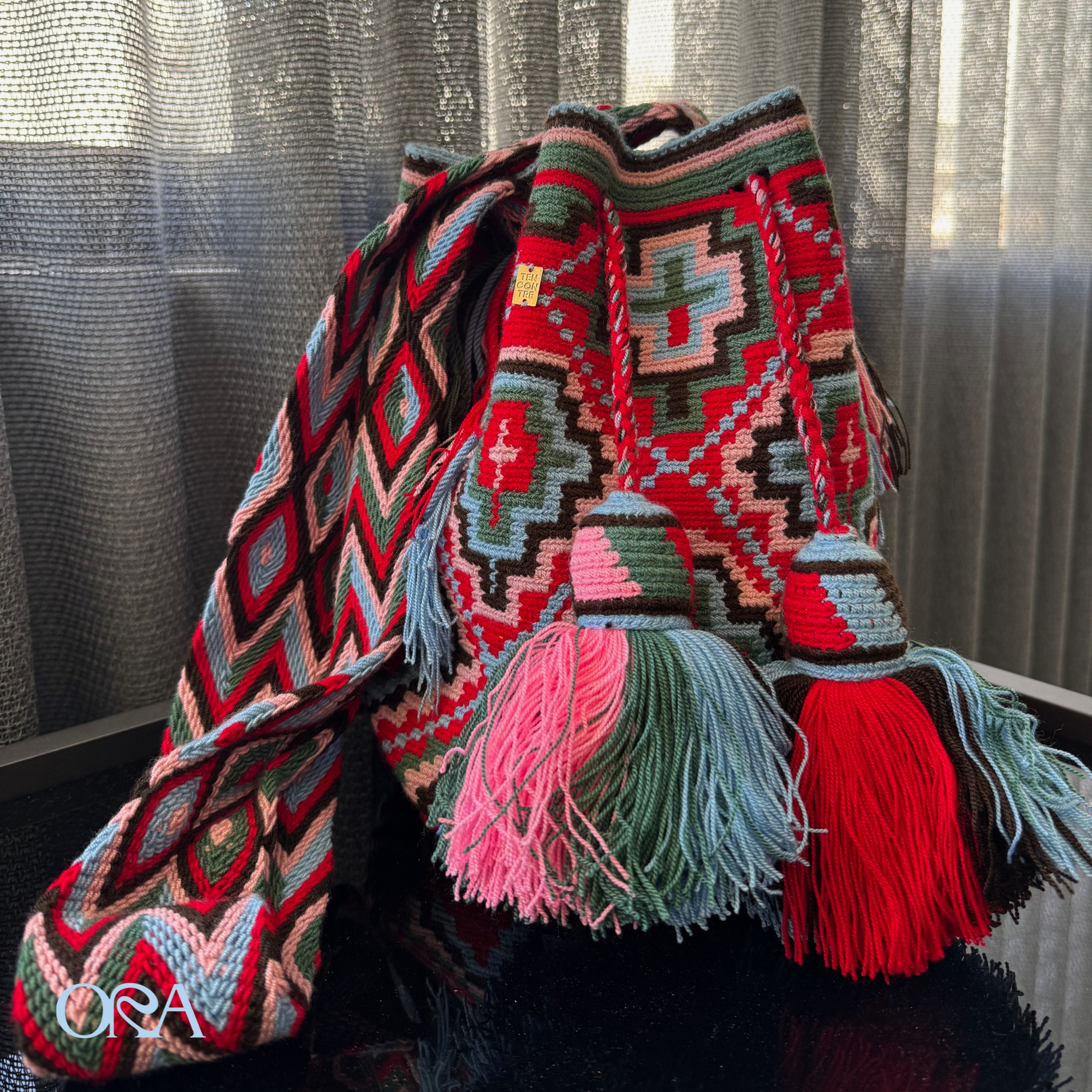 Wayuu Bag Red and Pink Pattern - ORA