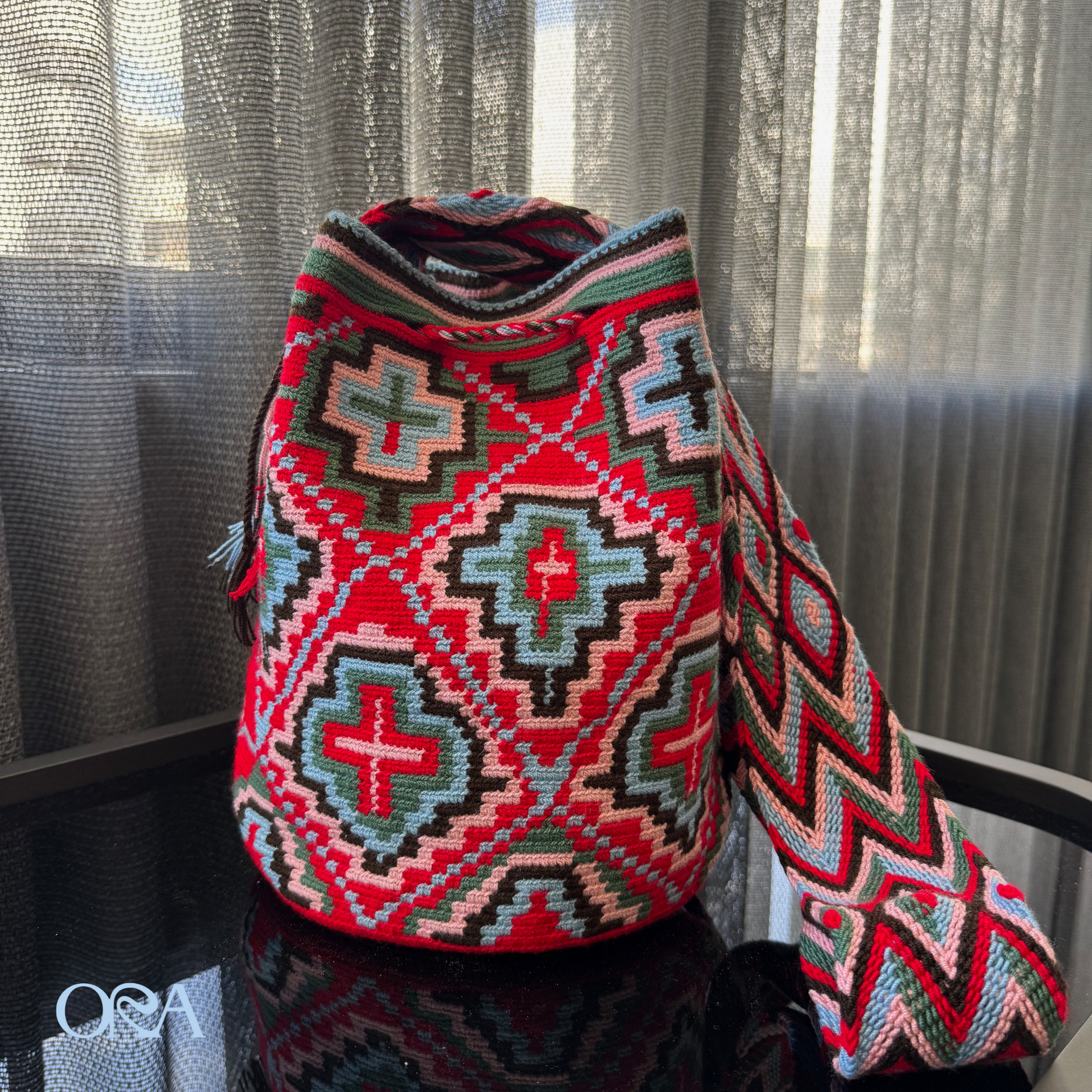 Wayuu Bag Red and Pink Pattern - ORA