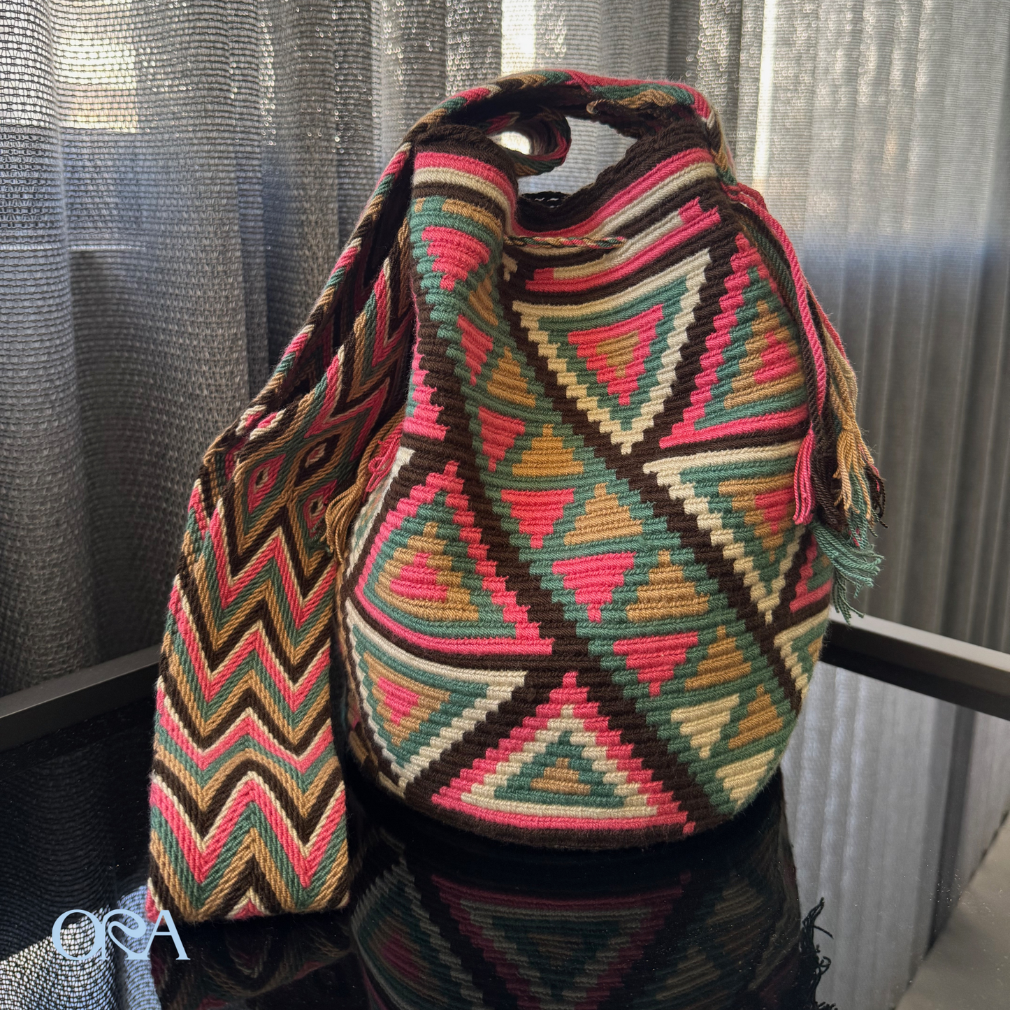 Wayuu Bag Salmon Pattern - ORA