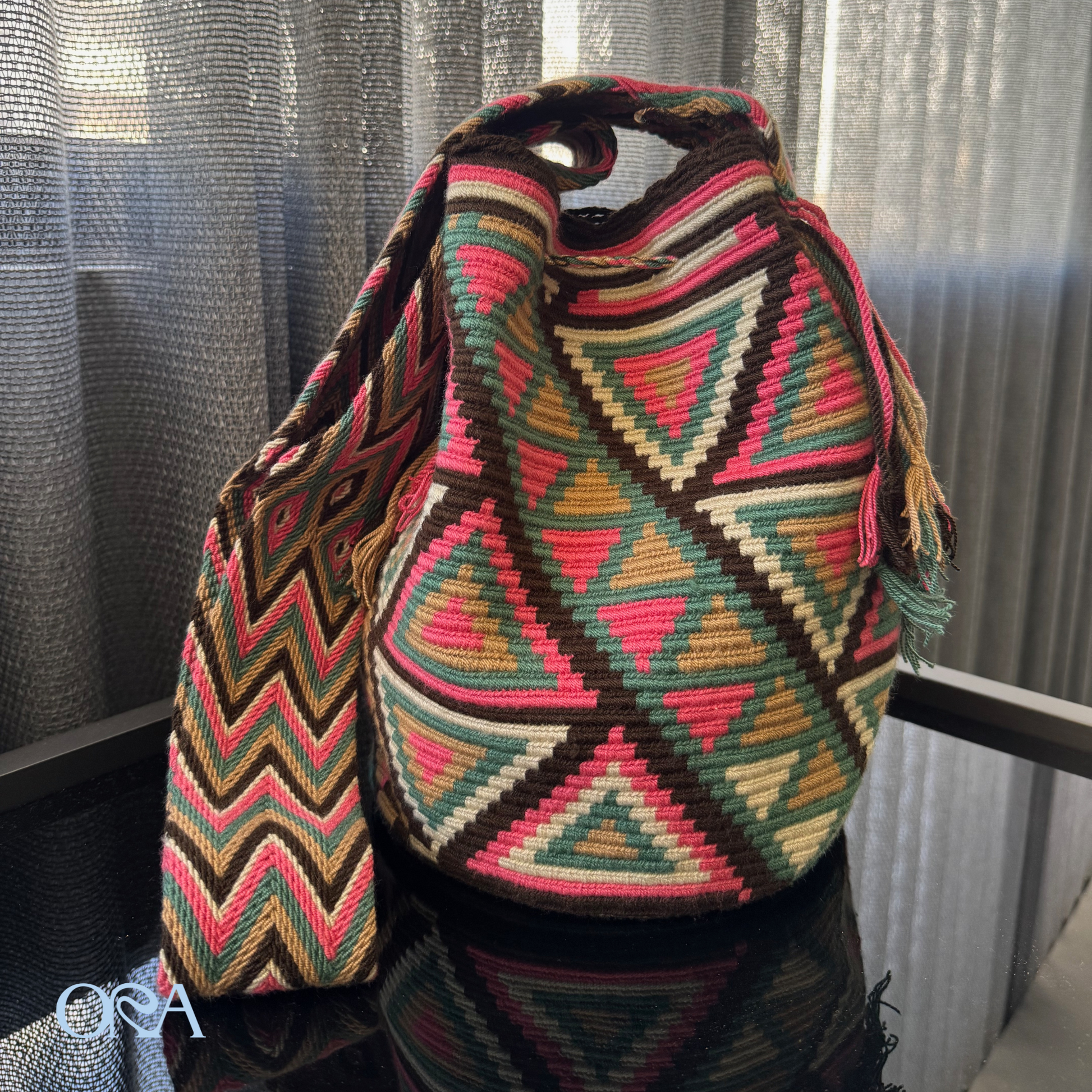 Wayuu Bag Salmon Pattern - ORA