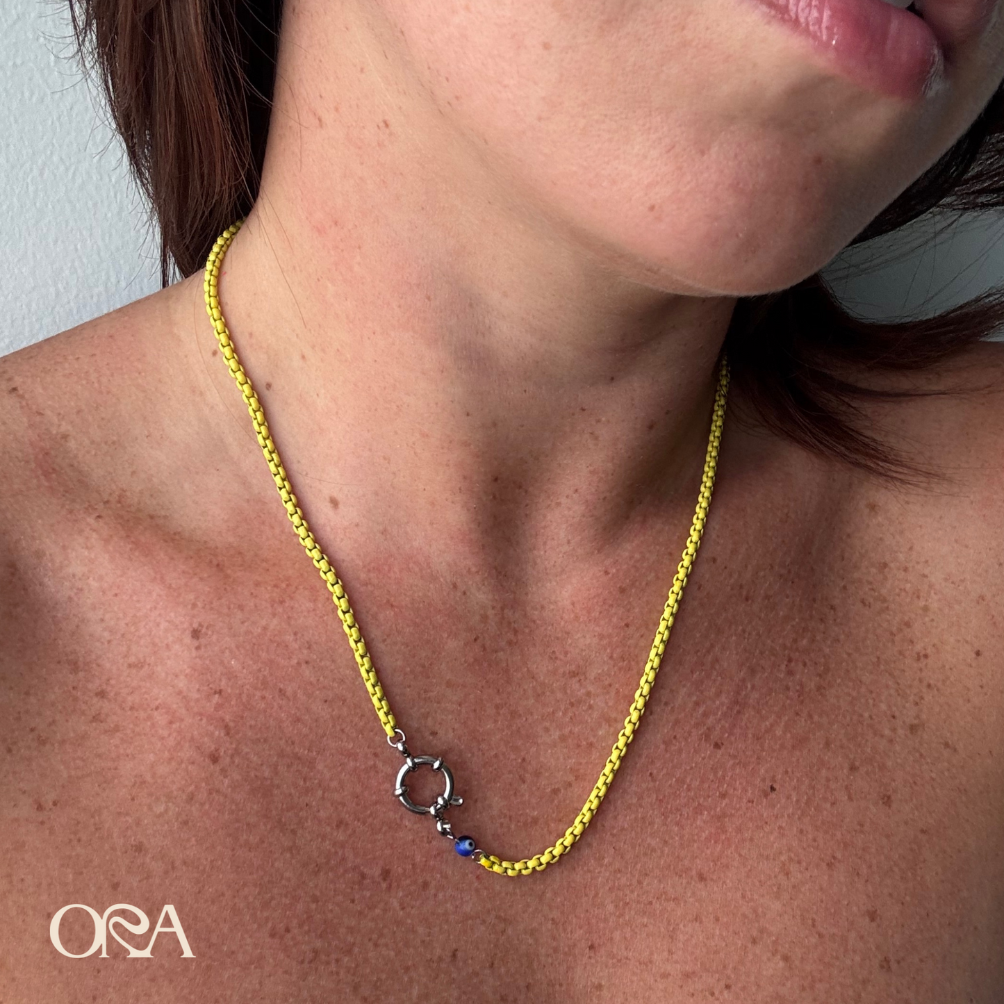 Box Chain Necklace in Yellow - ORA