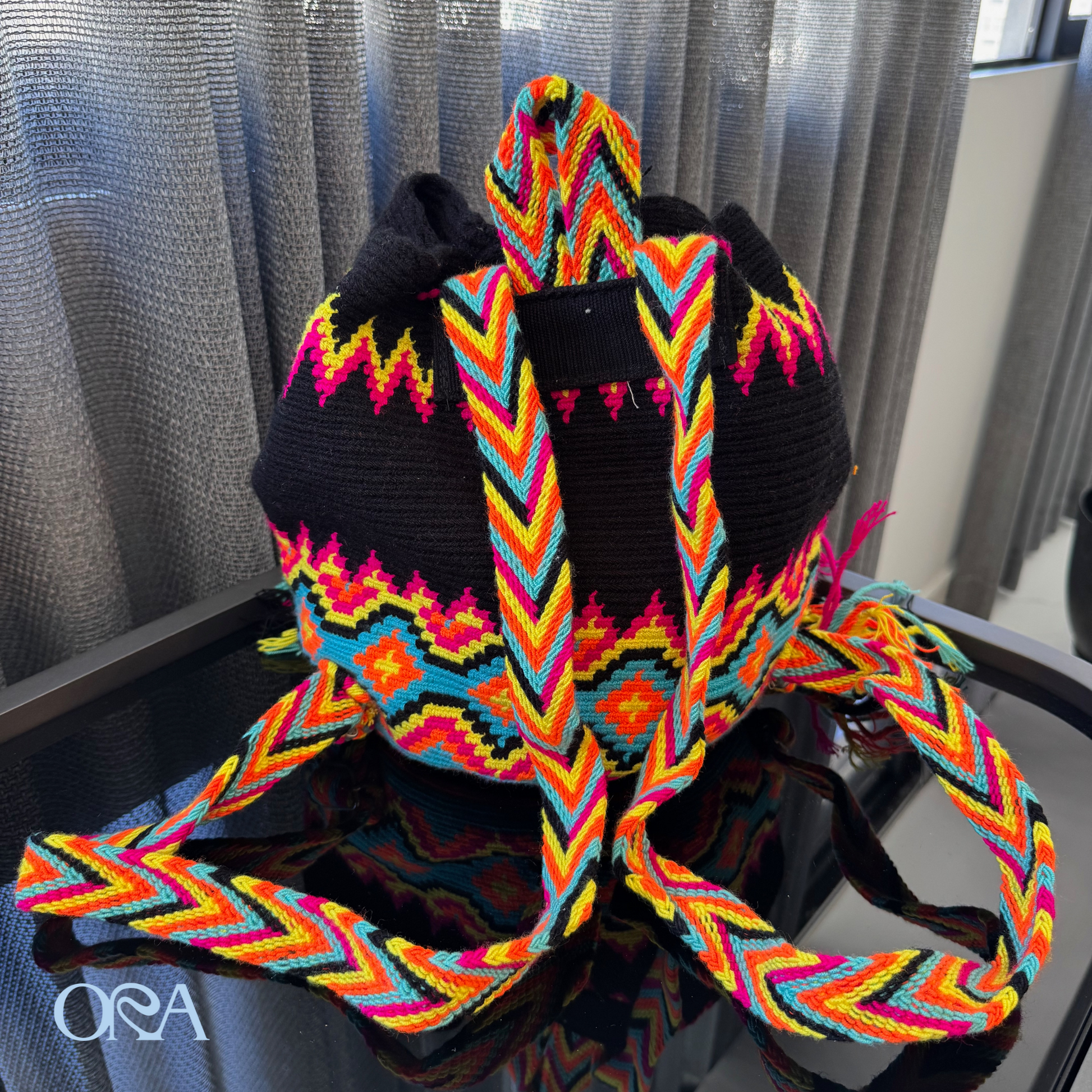 Wayuu Backpack in Black Neon - ORA