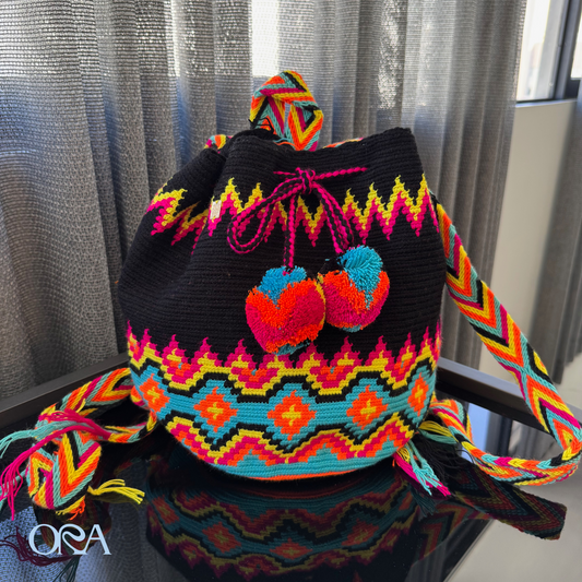 Wayuu Backpack in Black Neon - ORA