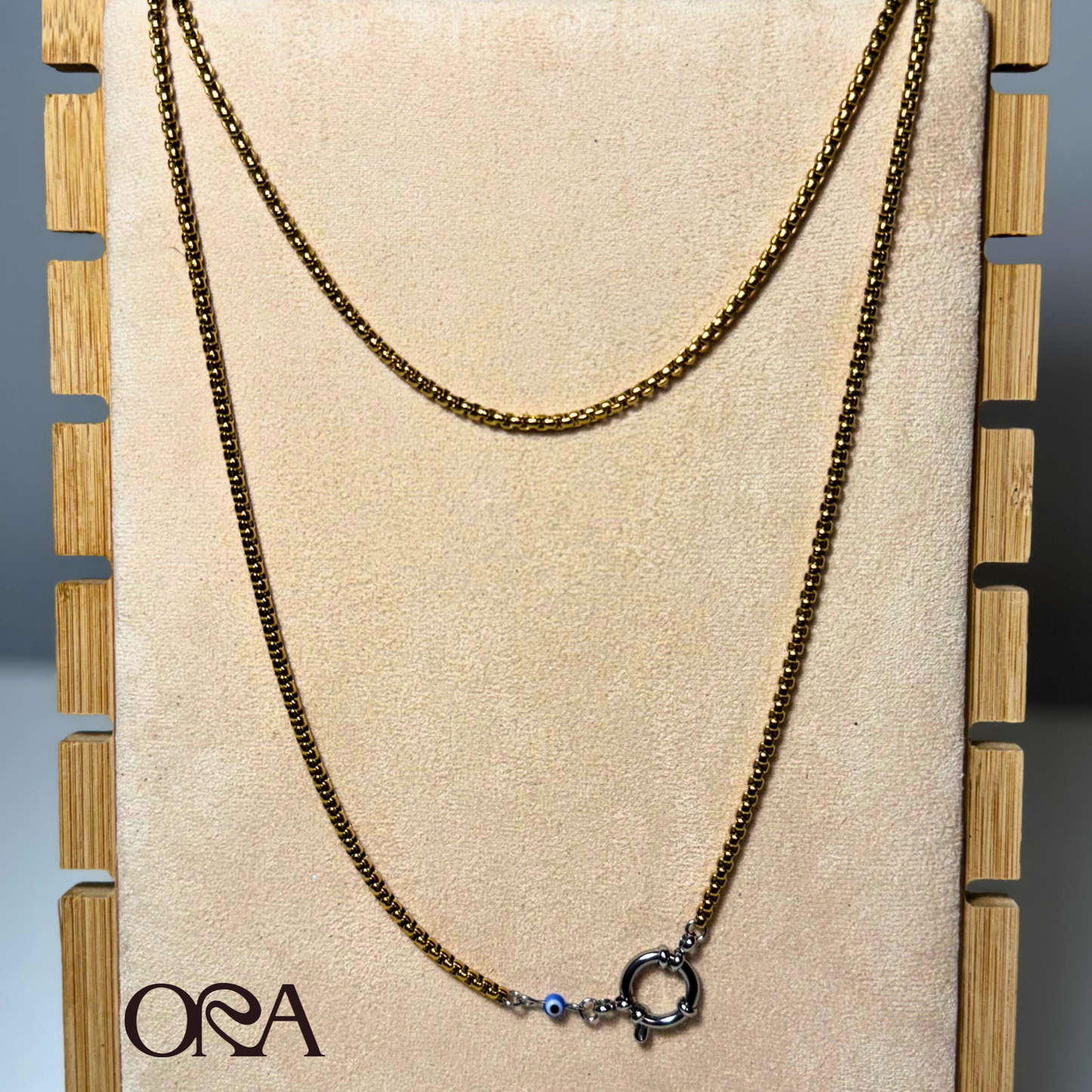 Box Chain Necklace in Gold