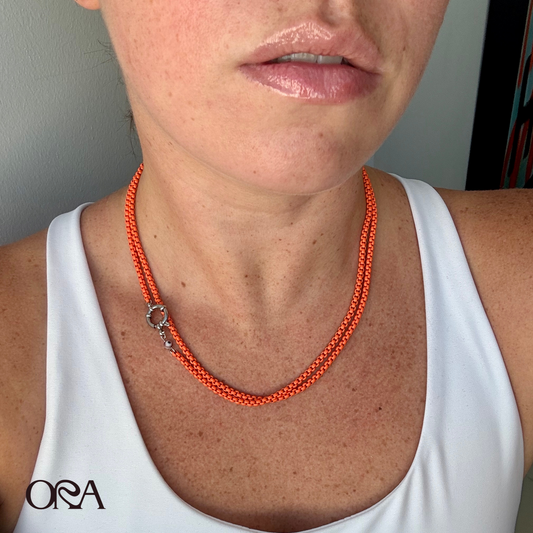 Box Chain Necklace in Orange
