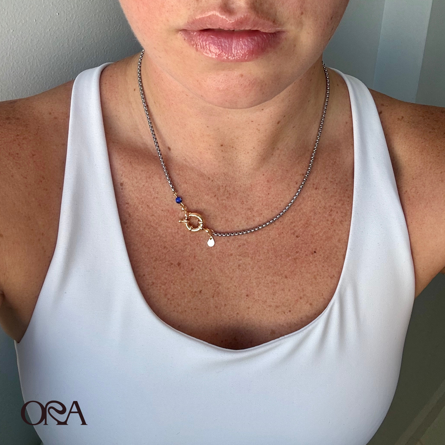 Box Chain Necklace in Silver