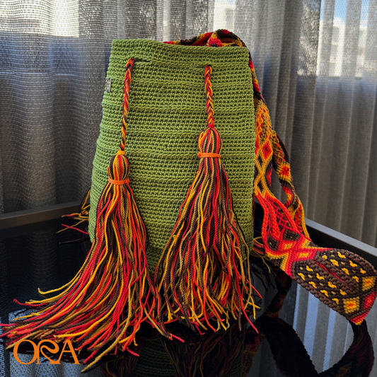 MX Wayuu Bag in Green Fire - ORA