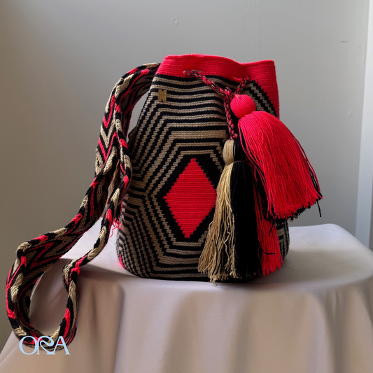 Wayuu Bag Hot Pink Pattern - ORA