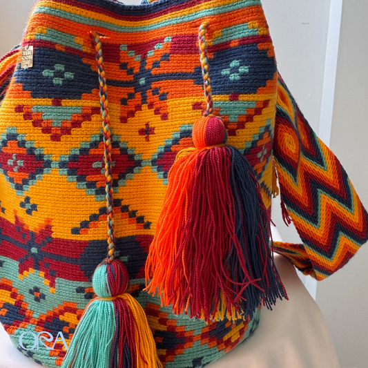 Wayuu Bag Orange Pattern - ORA