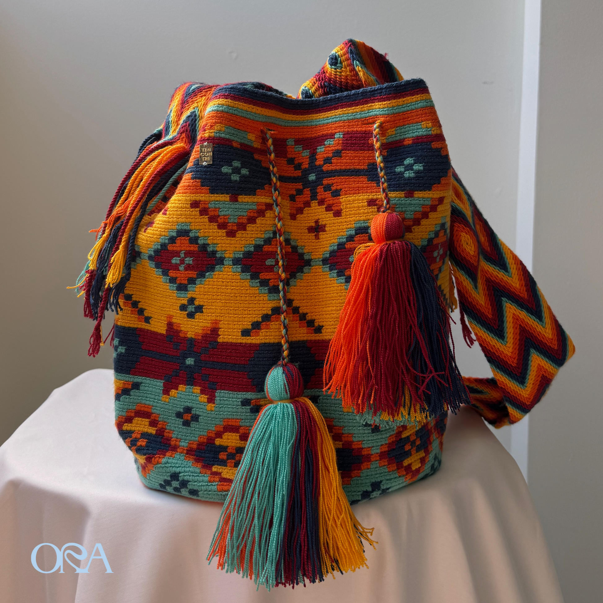 Wayuu Bag Orange Pattern - ORA