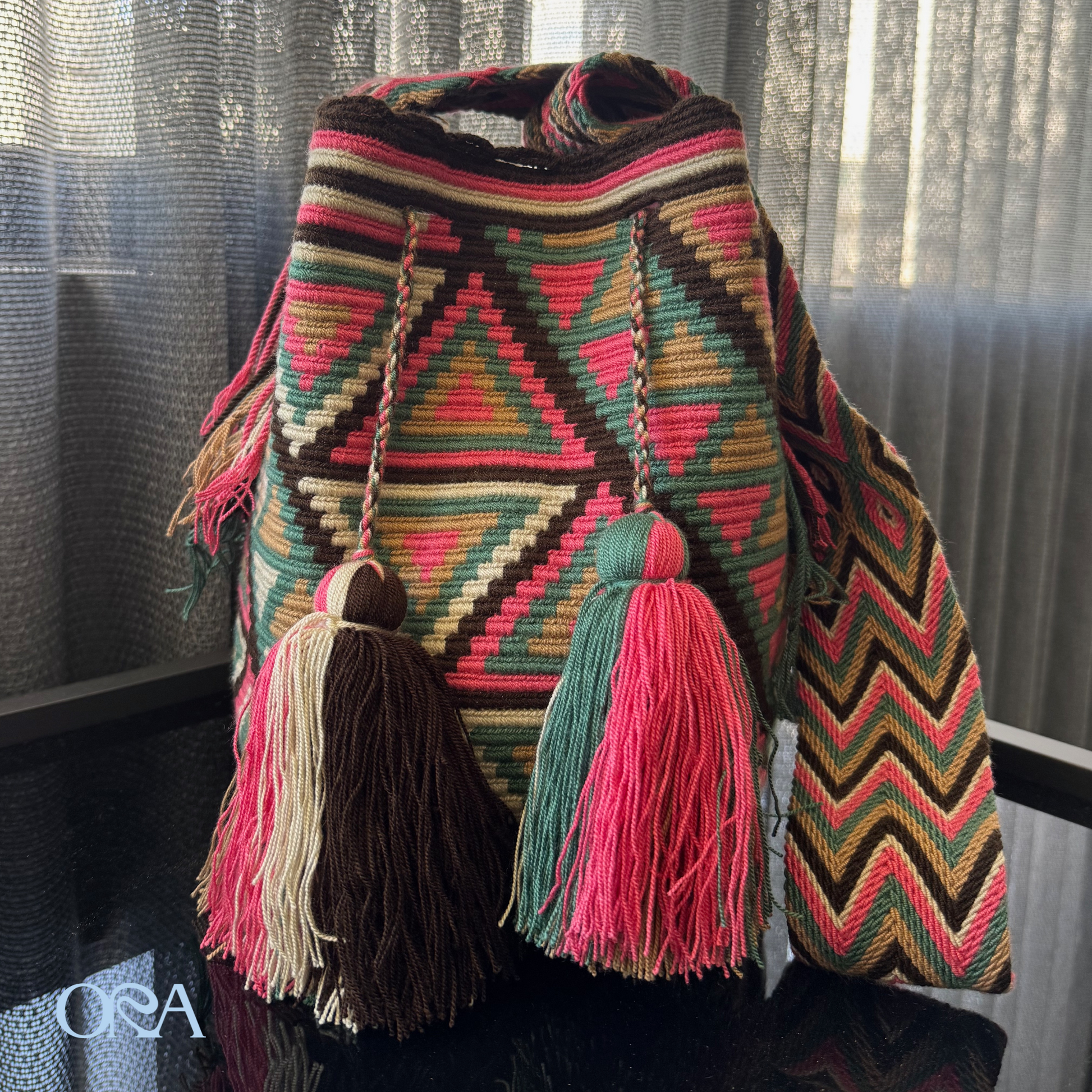 Wayuu Bag Salmon Pattern - ORA