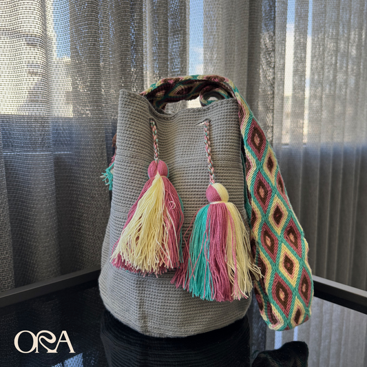 Wayuu Bag in Grey Pastels - ORA