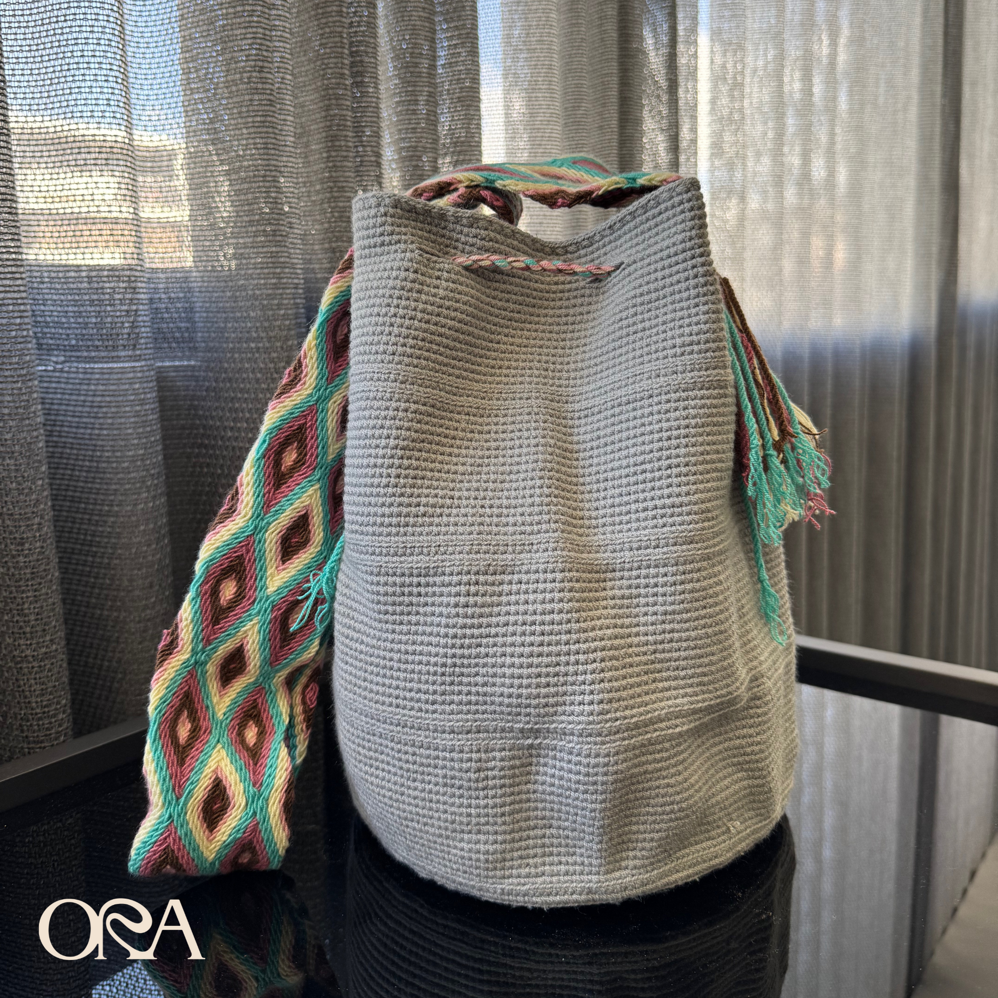 Wayuu Bag in Grey Pastels - ORA