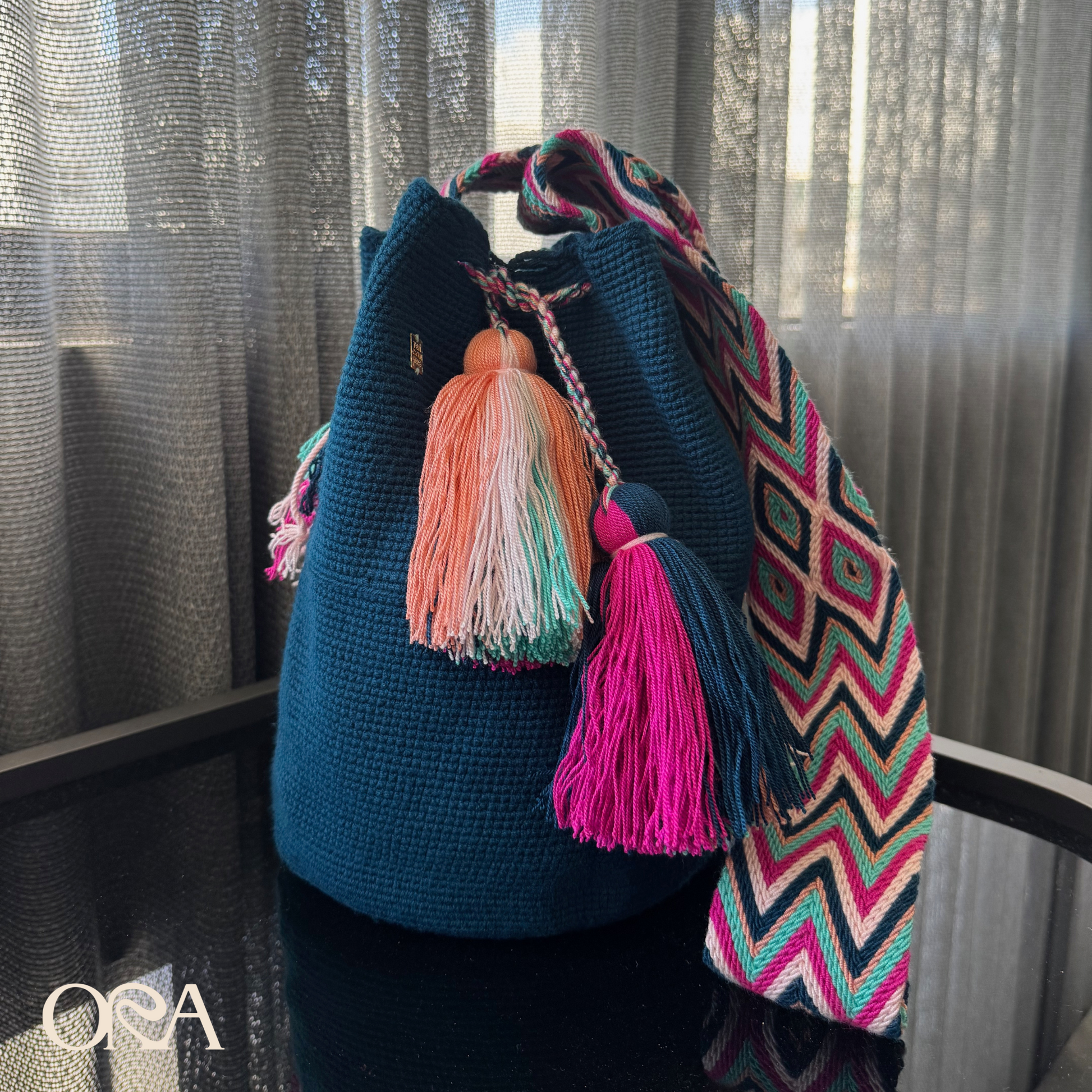 Wayuu Bag in Teal Pastels - ORA