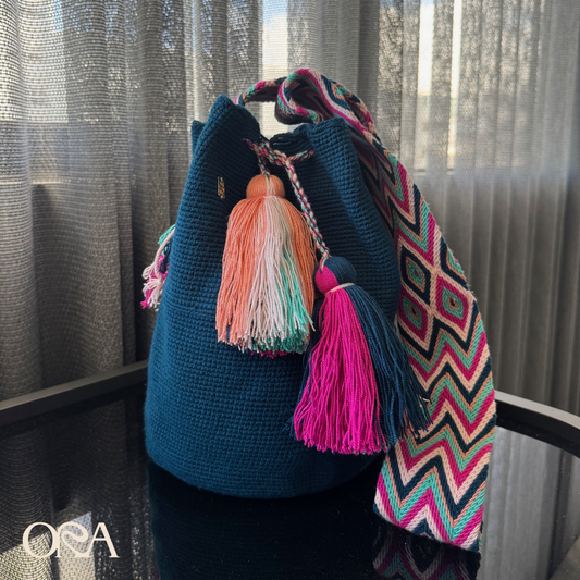 Wayuu Bag in Teal Pastels - ORA